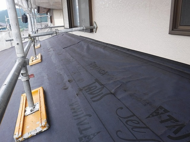 下屋根のルーフィング